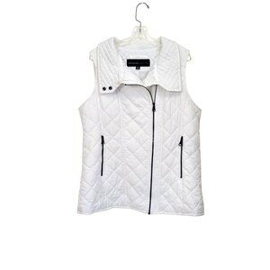 Marc New York Andrew Marc White Quilted Vest Women's XL